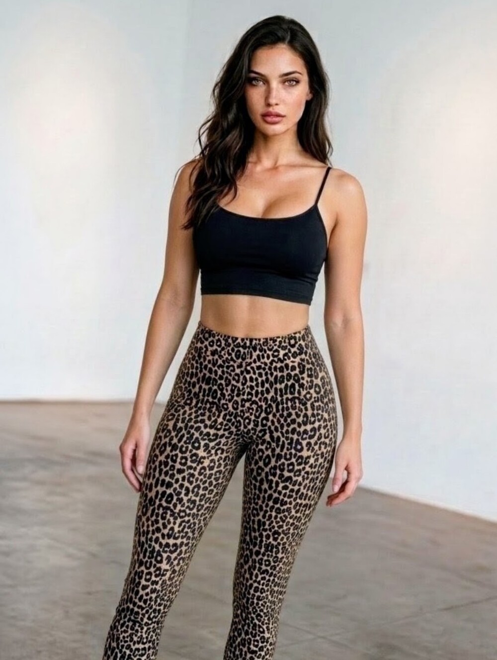 Michael Kors Leopard-Print High-Waist Leggings - Brown/Black